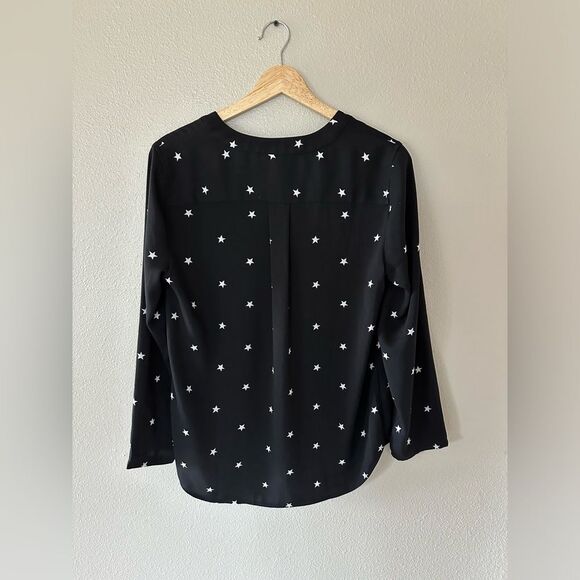 J Crew Stars Black and White V Neck Blouse Size S - Picture 6 of 6